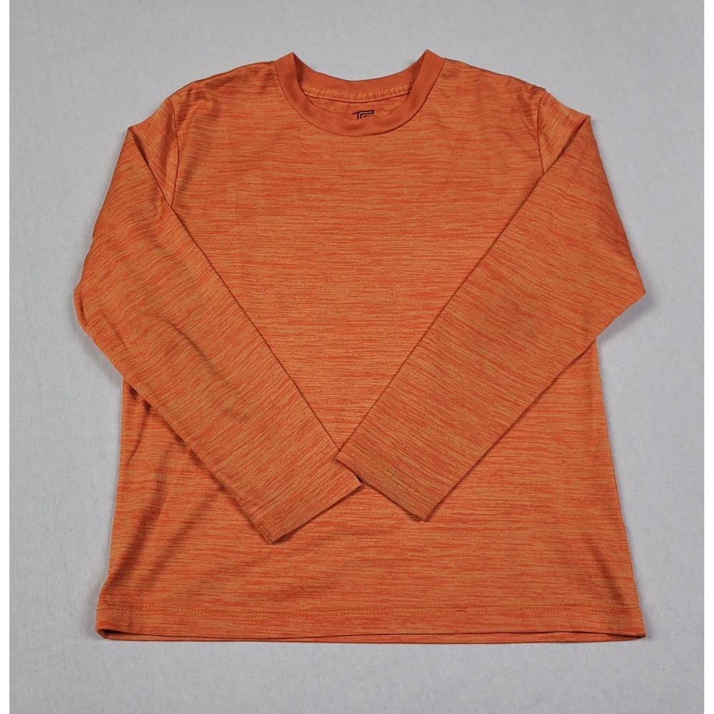 Tek Gear Boys Size S DryTek Heather Orange Space Dye Long Sleeve Athletic Shirt